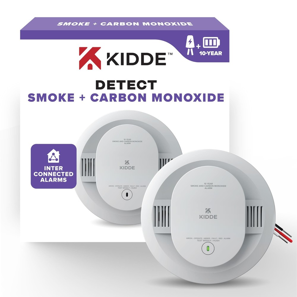 Kidde Smoke and Carbon Monoxide Detector, Hardwired with 10-Year Battery Back…
