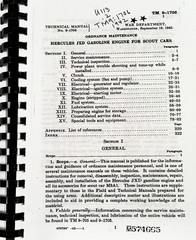 Service Maintenance Manual Hercules JXD Gasoline Engine Fits Scout M3A1