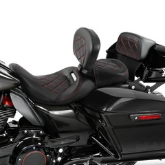 Passenger Sissy Bar Backrest Pad For Road King Street Glide 2014-2023 Black Red