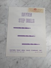 HAYDEN STEP DRILLS DRILLS SALES BROCHURE CATALOG LITERATURE