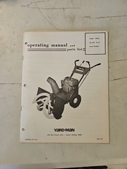 Vintage Yard Man Operating Manual & Parts List. 7160-0 Snow Bird Snowblower