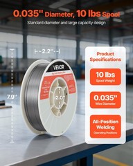 Flux Core MIG Welding Wire, E71T-11 0.035-inch 10 LBS, Gasless Mild Steel Weldin