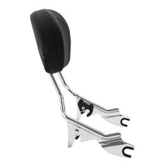 Chrome Detachable Sissy Bar Backrest Pad & Luggage Rack for Touring 2009-2025