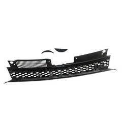 Black Red Trim Hex Mesh Grille 2010-2014 Volkswagen GTI Jetta Golf