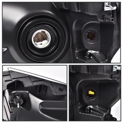 Pair Headlights for Ford F150 2009-2014 Black Housing Amber Reflector DL3Z13008A