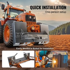 Uimoso 1/4″ Skid Steer Mount Plate with 2.28″ Receiver Hitch
