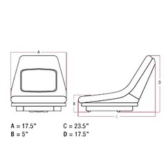 Bucket Seat Vinyl Black Fits Bobcat 553 763 553 553 751 751 753 763 753 6598809