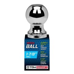 Class 1 Trailer Hitch Ball 2,000 lb 1-7/8″ Chrome 3/4″ Shank Diameter, 1-1/2 In.