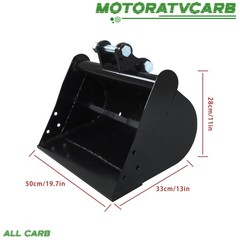 ALL-CARB 500mm Plain Bucket Attachment For Mini Excavator 0.8tons-1ton W/ Pins