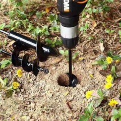 2pcs Auger Drill Bit for Planting Solid Shaft Garden Plant Flower Bulb Spiral