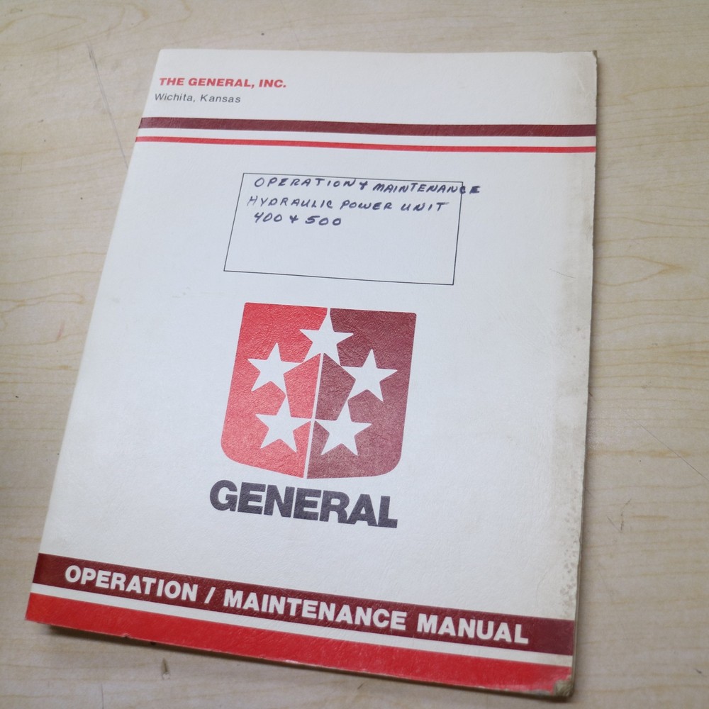 GENERAL HYDRAULIC POWER UNIT 400 500 Operation Maintenance Manual HPU Guide book