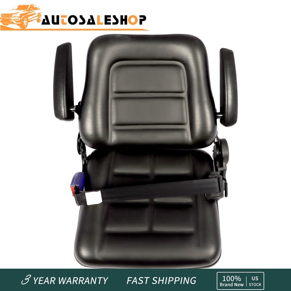 w/ Armrest Universal Tractor Seat For Forklift Excavator Skid Loader