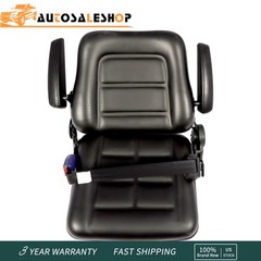 w/ Armrest Universal Tractor Seat For Forklift Excavator Skid Loader