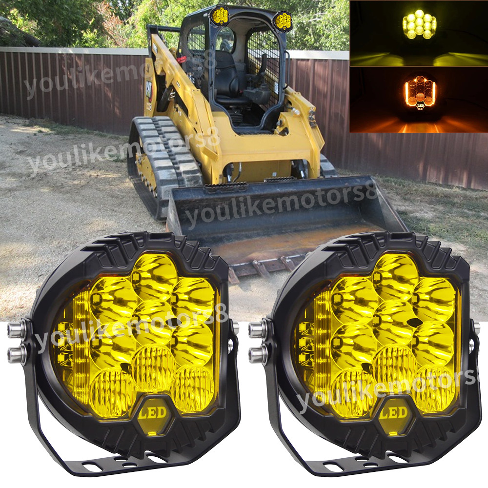 2PCS 5″ Square LED WORK LIGHT fit CAT Skid Steer 289D3 277D 289D 226D 249D 297D2