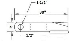2 of Woods Rotary Blade 30″ x 4″ x 0.5″ w/ 1.5″ Hole CCW USA MADE 8825 Farmer