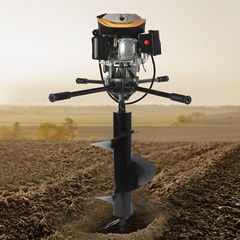 9HP 223CC 4 Cycle Fence Post Hole Digger Earth Auger Borer Ground Drill 16″ Bit