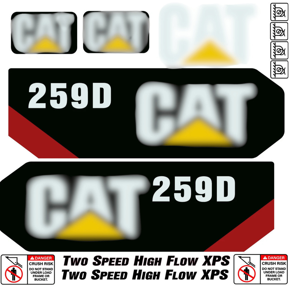 Compatible with 259D Decal Kit Skid Steer Stickers – FREE SHIPPING – 3M VYNYL