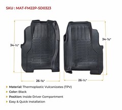 Semi Truck Floor Mats Liners Fits w/ Freightliner M2-106, M2-112 – 2 Pcs