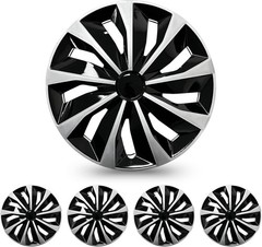 15 Inch Set of 4 Silver Black Snap On Hubcaps for Altima Knife Style