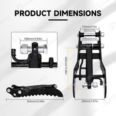 Hydraulic Thumb Clip for Mini Excavators Attachments Single Hole Metal Grab