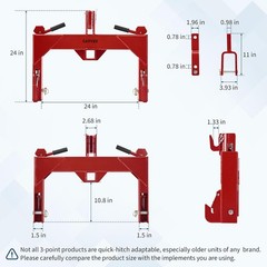 3 Point Quick Hitch w/ 2″ Hitch Receiver Category 1 Tractor Quick Attach 3000lbs
