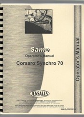 Same Corsaro 70 Tractor Owners Operators Manual Synchro 4 Cylinder