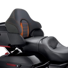 Wrap Around Passenger Backrest Pad Touring Electra Glide 2014-2023 Black Orange
