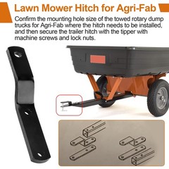 Lawn Mower Hitch for Agri-Fab 23475, Garden Tractor Trailer Hitch, Black