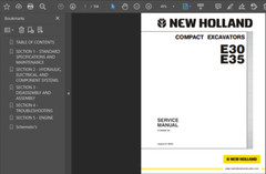 NEW HOLLAND E30 MINI-MIDI EXCAVATOR SERVICE REPAIR SHOP MANUAL PDF USB