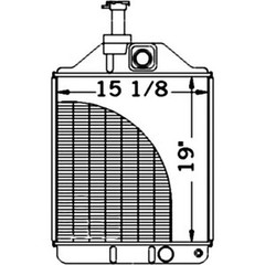 219766 Tractor Radiator – 19 x 15 1/4 x 2 1/8 Fits Massey Ferguson