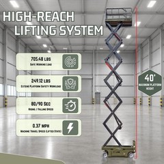 2026 XFLEX 4046EW 4WD ELECTRIC SCISSOR LIFT VERTICAL 40 FEET MANLIFT 705lbs LOAD