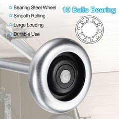 2pcs 2.76″ Zinc-Plated Steel Garage Door Rollers 7″ Long Stem Silver