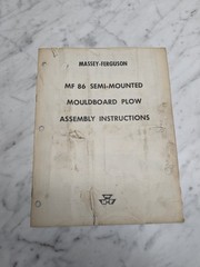 MASSEY-FERGUSON 86 SEMI-MOUNTED MOULDBOARD PLOW ASSEMBLY INSTRUCTIONS MANUAL