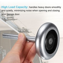 2pcs 2.76″ Zinc-Plated Steel Garage Door Rollers 7″ Long Stem Silver