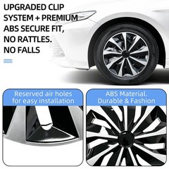 15 Inch Set of 4 Silver Black Snap On Hubcaps for Altima Knife Style