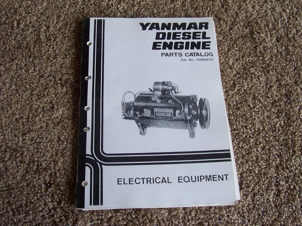 Yanmar 2QM015 Electrical Equipment Parts Catalog Manual K030G9172 xz