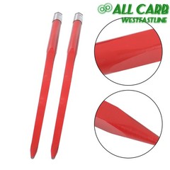 2 Pack Hay Bale Spear 49″ 4500 lbs Capacity Spike Fork For Tractors Loaders Red