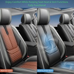 VW Taos 2022-2026 Car Seat Covers Waterproof Leather Airbag Compatible Set Black