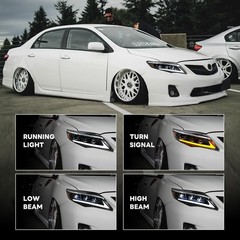 Toyota Corolla 2011-2013 Headlights DRL Sequential Turn Signal Driver Passenger