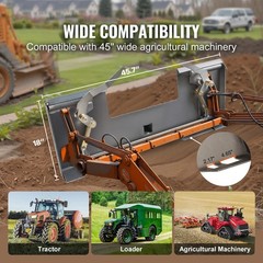 Uimoso 1/4″ Skid Steer Mount Plate with 2.28″ Receiver Hitch