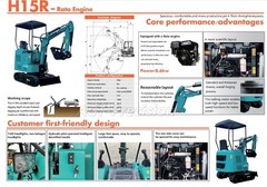 PILOT SYSTEM H15R AGT 1 Ton Mini Excavator Digger with 13.5HP RATO R420D Engine