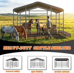 13x20ft Galvanized Livestock Shelter Metal Cattle Shed Steel Barn Horse Goat