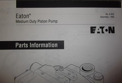 EATON 72400 SERVO CONTROLLED PISTON PUMP REPAIR SERVICE MANUAL & PARTS BOOK
