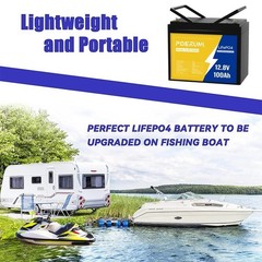 12V 100Ah LiFePO4 Lithium Battery 8000+ Deep Cycle BMS for Solar RV Off-grid