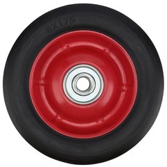 PINGEUI 4 PCS 8 Inch Solid Rubber Tire, Flat Free 8 inches, black, red