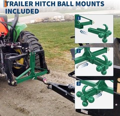 3 Point Hitch Receiver – 2″ Receiver & Towing Ball Mount for Implements Hauling