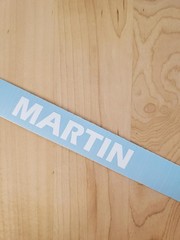 MARTIN last name decal sticker vinyl (2) PAIR Gloss WHITE 10″ FAST USA