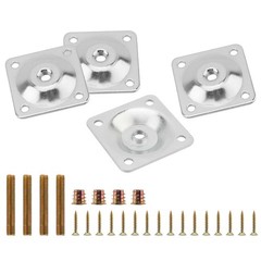 HOJLKLD 8 Sets Leg Mounting Plates Kit, M8 Thread Furniture Sofa Legs Silver