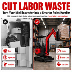 NEW Pallet Fork Attachment For 0.8-1.5 Ton Mini Excavator 25mm Pin Quick Attach