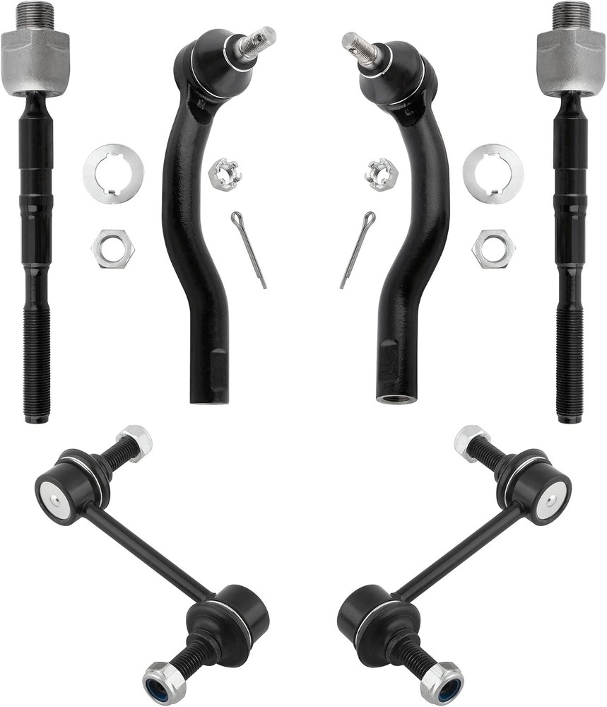 BOXI (Set of 6) Front Sway Bar Links + Inner and Outer Tie Rod Ends Kit Fit for